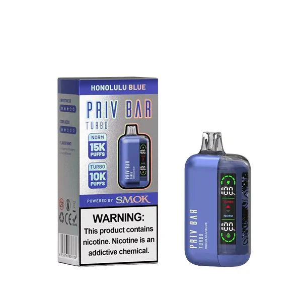Priv Bar Turbo Disposable 15000 Puffs 16mL 50mg MOQ 5 | Honolulu Blue with Packaging