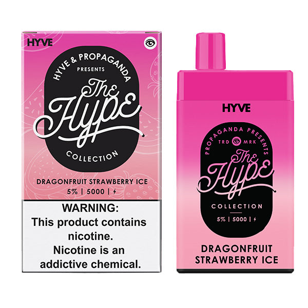 Hype Disposable 5000 Puffs 12mL 50mg | MOQ 5pc | Dragonfruit Strawberry Ice with Packaging