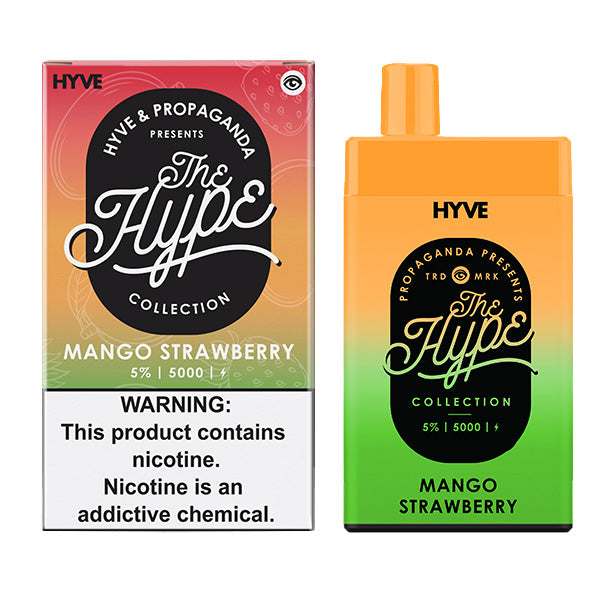 Hype Disposable 5000 Puffs 12mL 50mg | MOQ 5pc | Mango Strawberry with Packaging