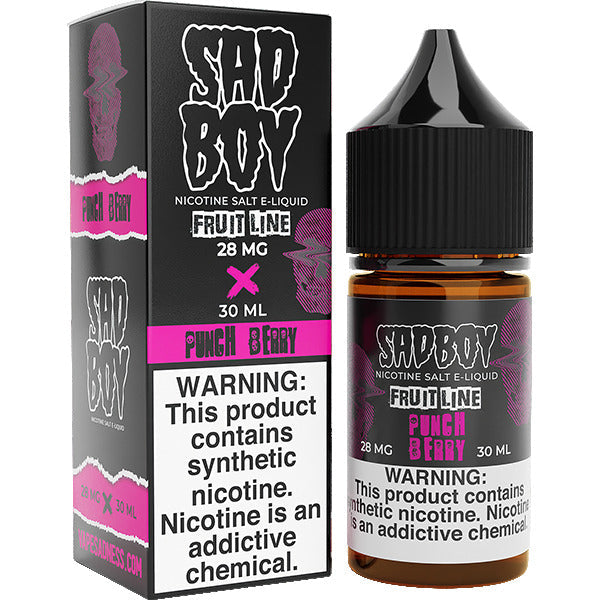 Sadboy Salt Series E-Liquid | 30mL (Salt Nic) | 28mg | Punch Berry with packaging