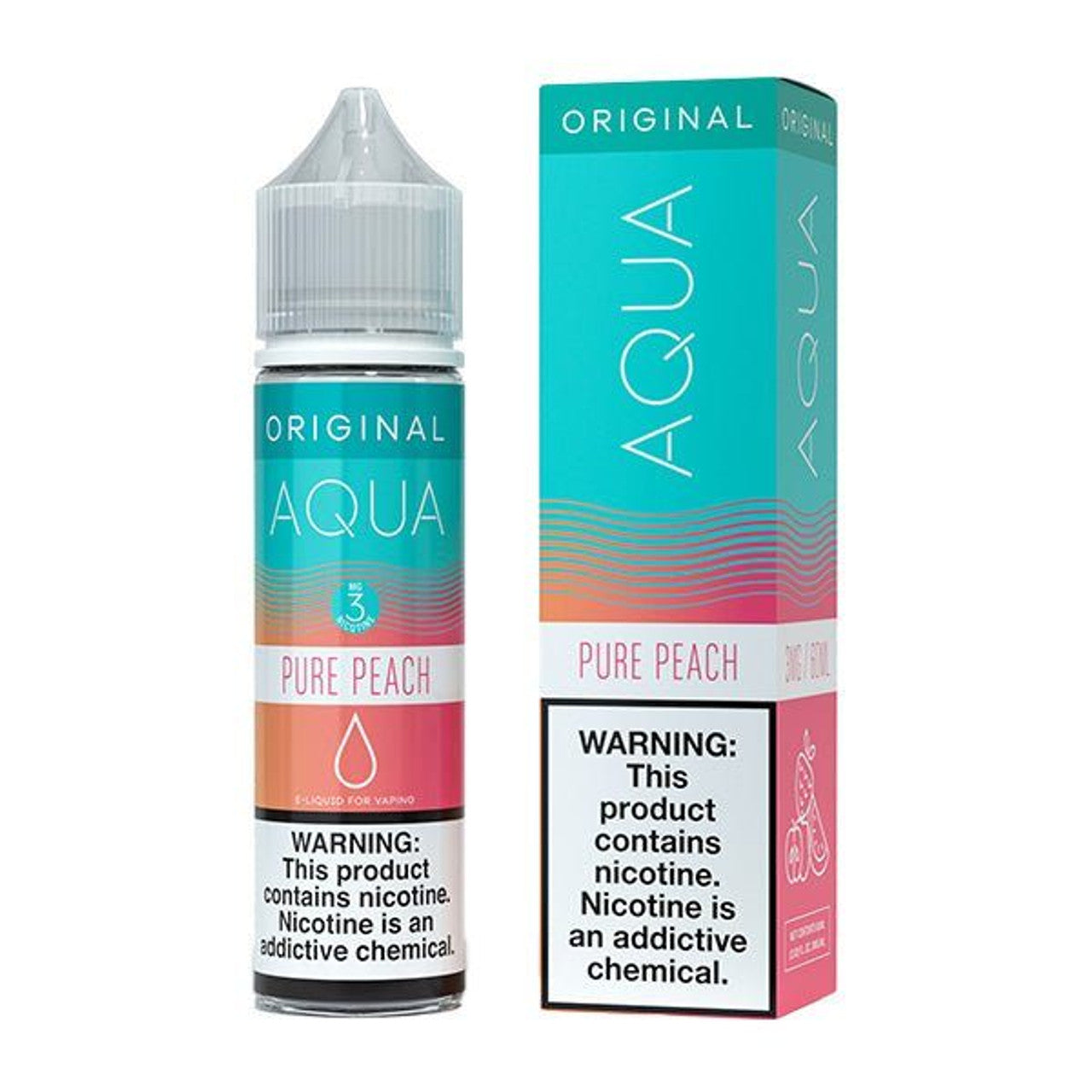 Aqua Salt Series E-Liquid | 30mL | (Salt Nic) | Pure Peach with packaging