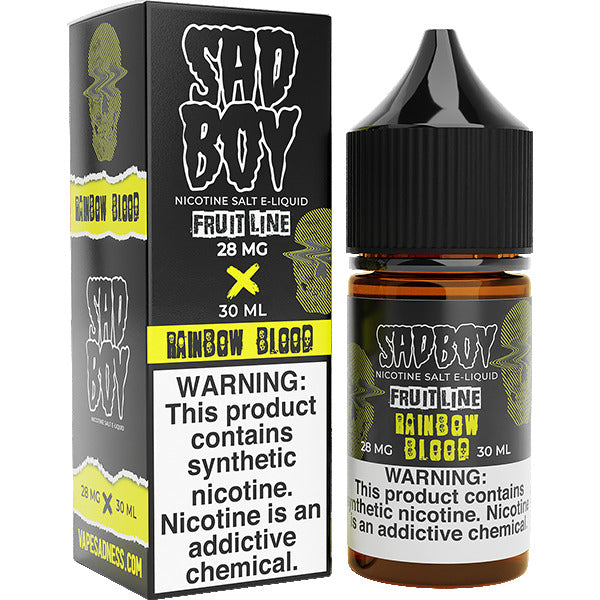 Sadboy Salt Series E-Liquid | 30mL (Salt Nic) | 28mg | Rainbow Blood with packaging