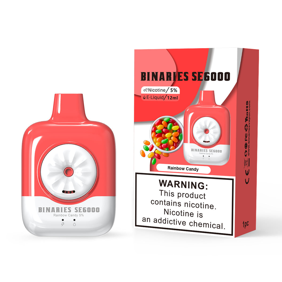 HorizonTech Binaries Cabin Disposable SE | 6000 Puffs | 12mL | 50mg | MOQ 10 | Rainbow Candy with Packaging