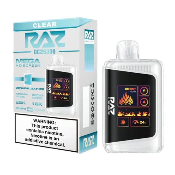 RAZ DC25000 Disposable | 25000 Puffs | 16mL | 50mg | MOQ 5 | Clear with Packaging