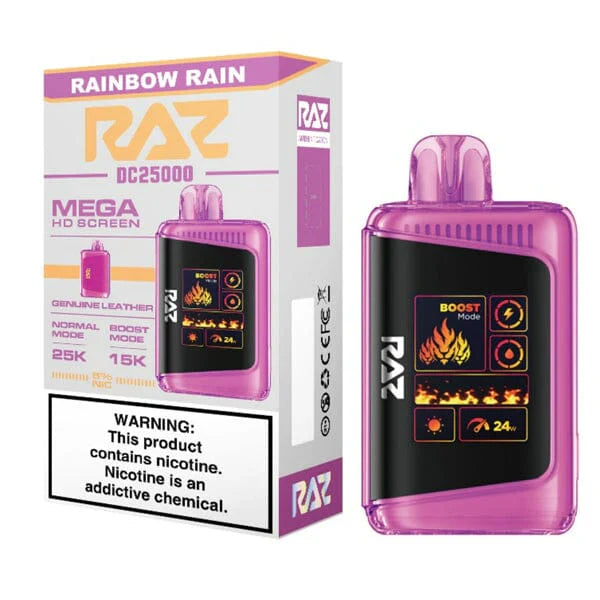 RAZ DC25000 Disposable | 25000 Puffs | 16mL | 50mg | MOQ 5 | Rainbow Rain with Packaging