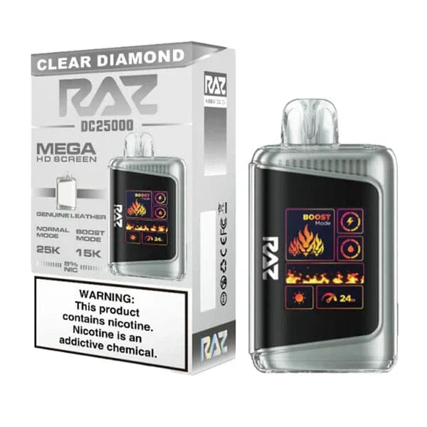 RAZ DC25000 Disposable | 25000 Puffs | 16mL | 50mg | MOQ 5 | Clear Diamond with Packaging
