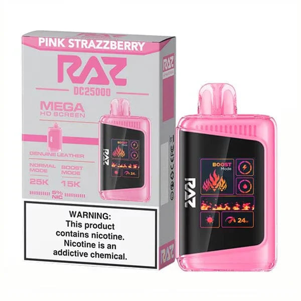 RAZ DC25000 Disposable | 25000 Puffs | 16mL | 50mg | MOQ 5 | Pink Strazz Berry with Packaging