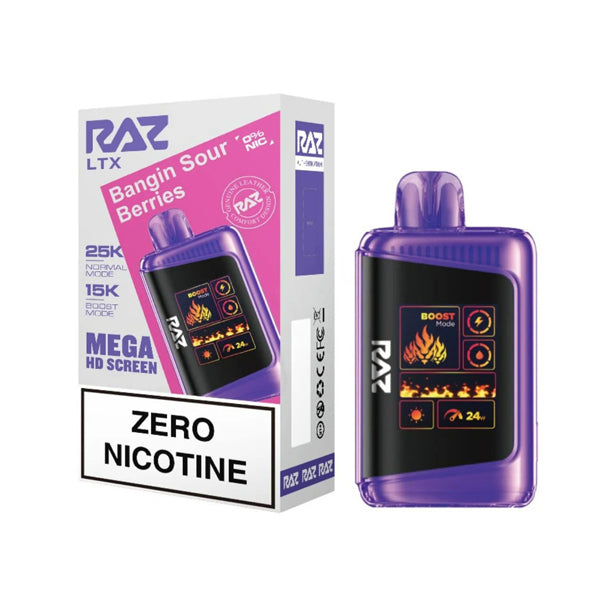 RAZ LTX 25K Disposable 16mL Zero • MOQ 5 | Bangin Sour Berries with Packaging