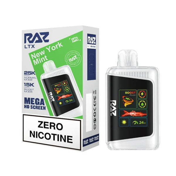 RAZ LTX 25K Disposable 16mL Zero • MOQ 5 | New York Mint with Packaging