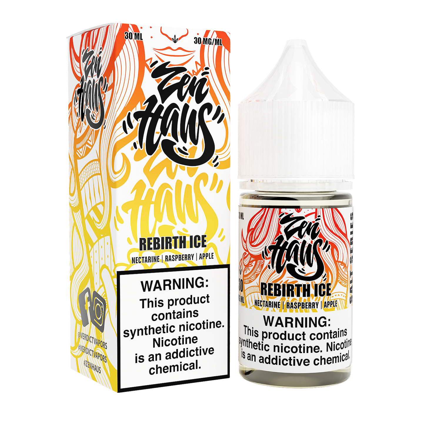 Zen Haus Salt Series E-Liquid | 30mL | (Salt Nic) | Rebirth Ice with packaging