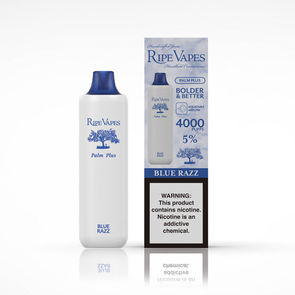 Ripe Vape Palm Plus (Dispo) | (4000Puff) | (9mL) | Blue Razz with packaging