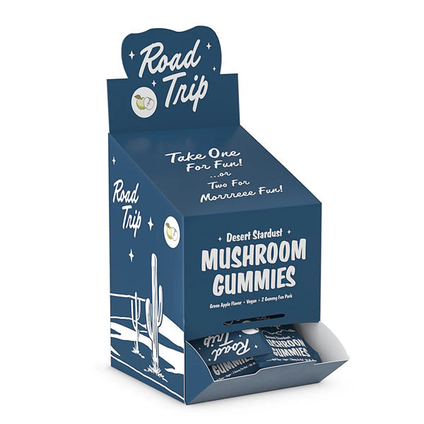 Road Trip (Shroom)(Gummies)(2ct Pouch) Desert Stardust 30pc Loaded Display | Green Apple with packaging