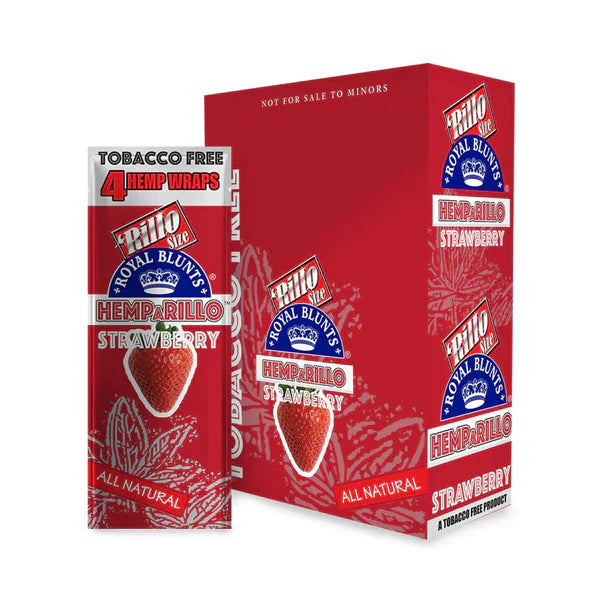 Royal Blunts Hemparillo All Natural (4 Wraps) - Strawberry with packaging
