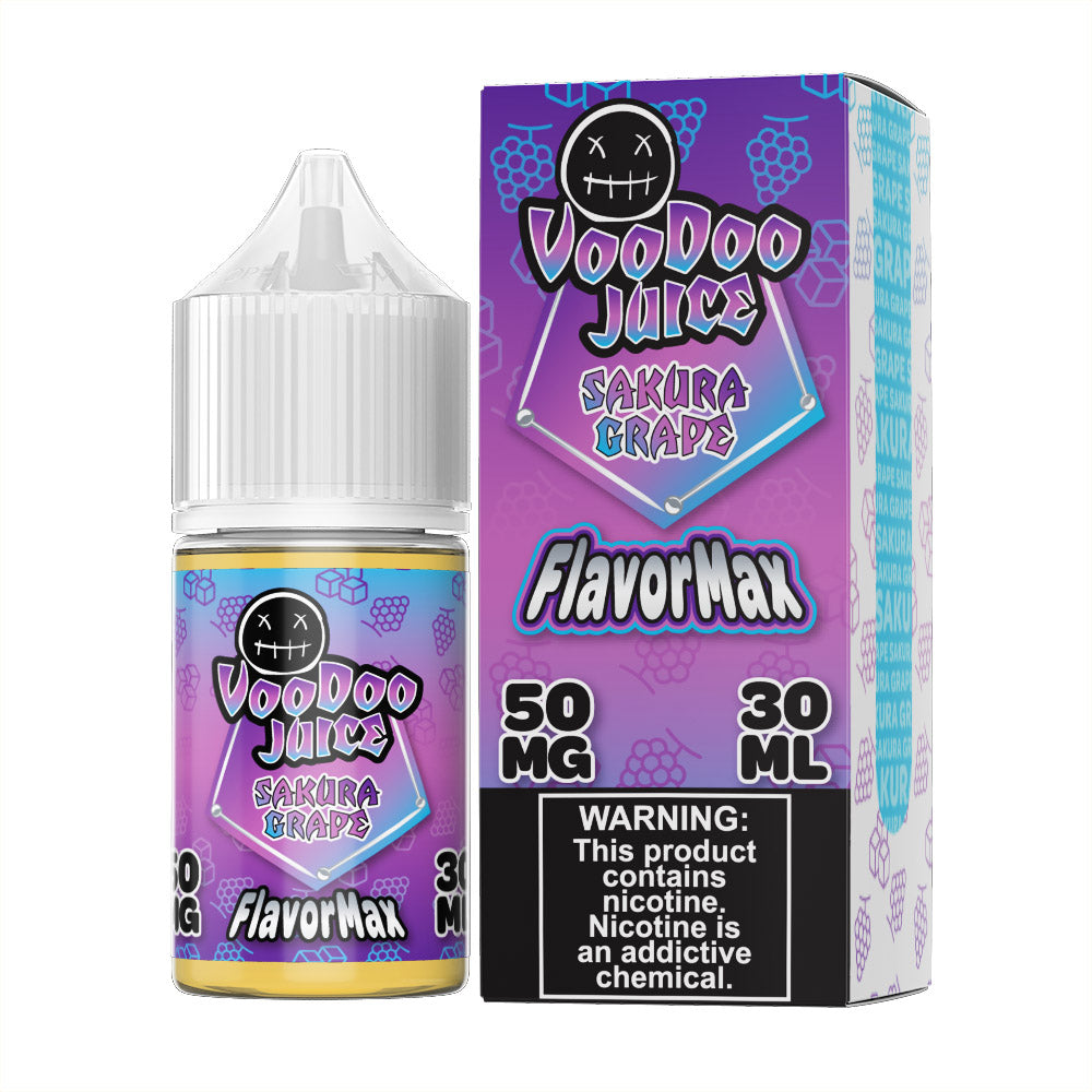 Voodoo Juice FlavorMax Salt Series E-Liquid | 30mL | 50mg | Sakura Grape with packaging