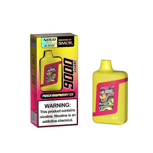 SMOK Novo Bar AL9000 Disposable | 9000 Puffs | 15mL | 50mg | MOQ 5 | Peach Raspberry Ice with Packaging