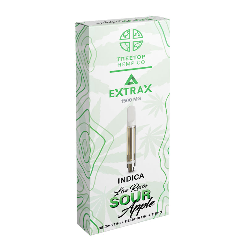 Treetop Hemp Co Extrax Live Resin Cartridge (1.5-Gram) - Sour Apple | 1.5-Gram (Indica)