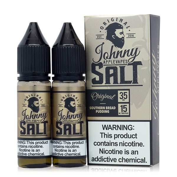 Johnny AppleVapes Salt Series E-Liquid | x2-15mL | 35mg | Souther Bread Pudding with packaging
