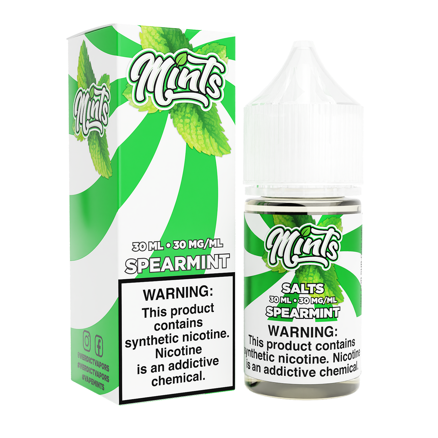 Mints Salt Series E-Liquid 30mL | Spearmint with packaging
