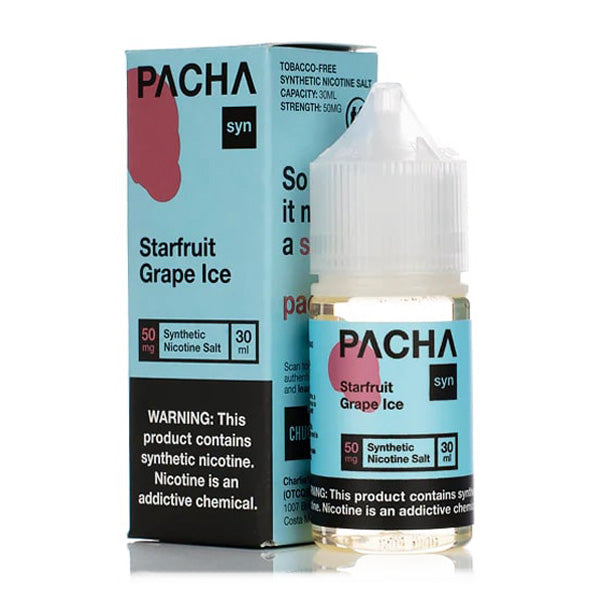 Pachamama TFN Salt Series E-Liquid | 30mL | (Salt Nic) | Strafruit Grape Ice with packaging