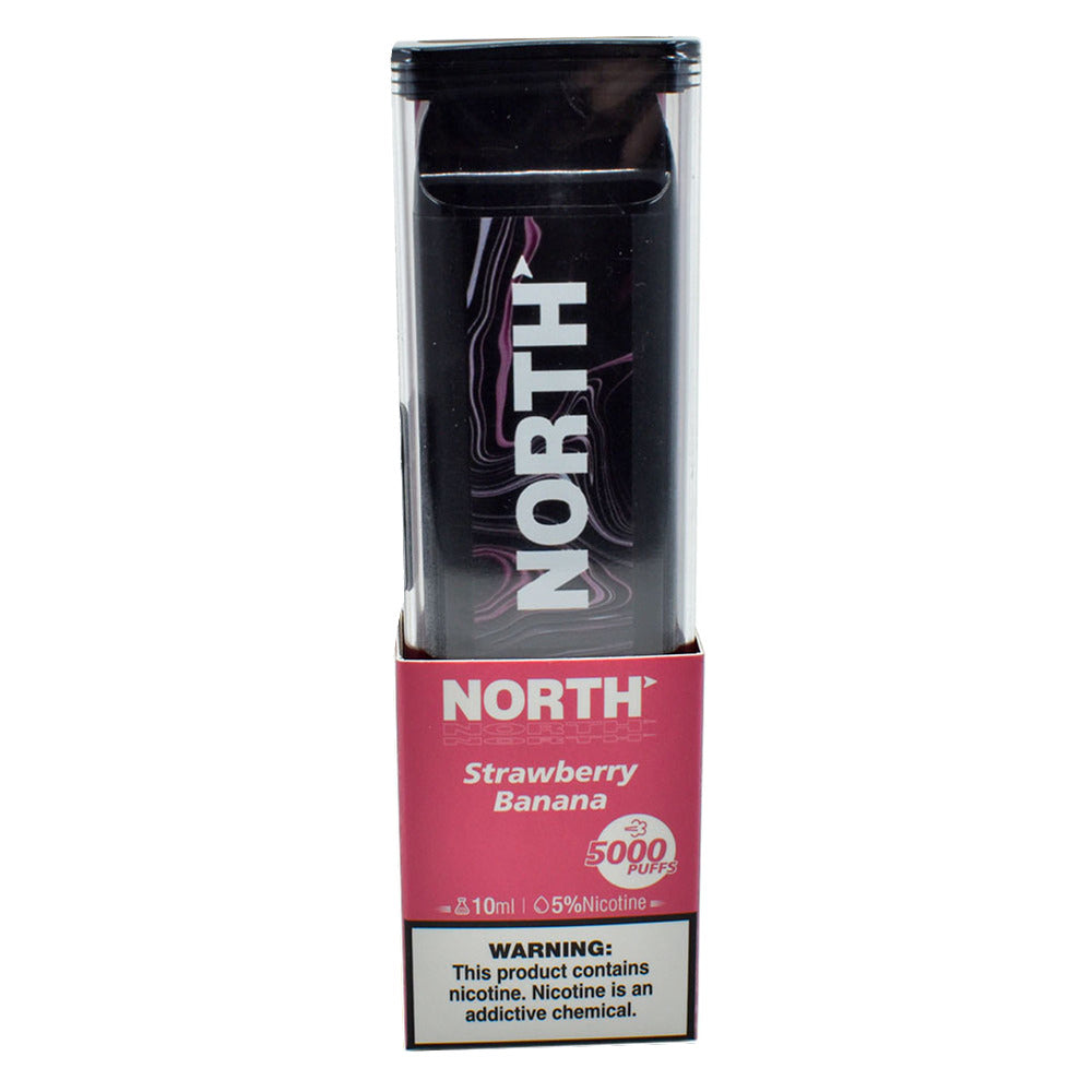 North Disposable | 5000 Puffs | 10mL | 50mg | MOQ 10 | Strawberry Banana with Packaging