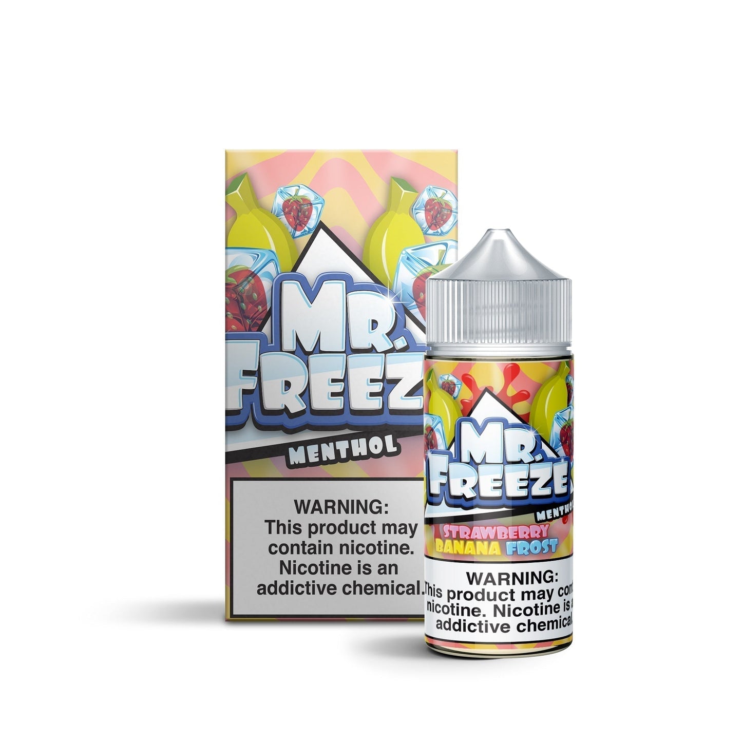 Mr. Freeze TFN Series E-Liquid | 100mL | 3mg | Freebase | Strawberry Banana Frost with packaging