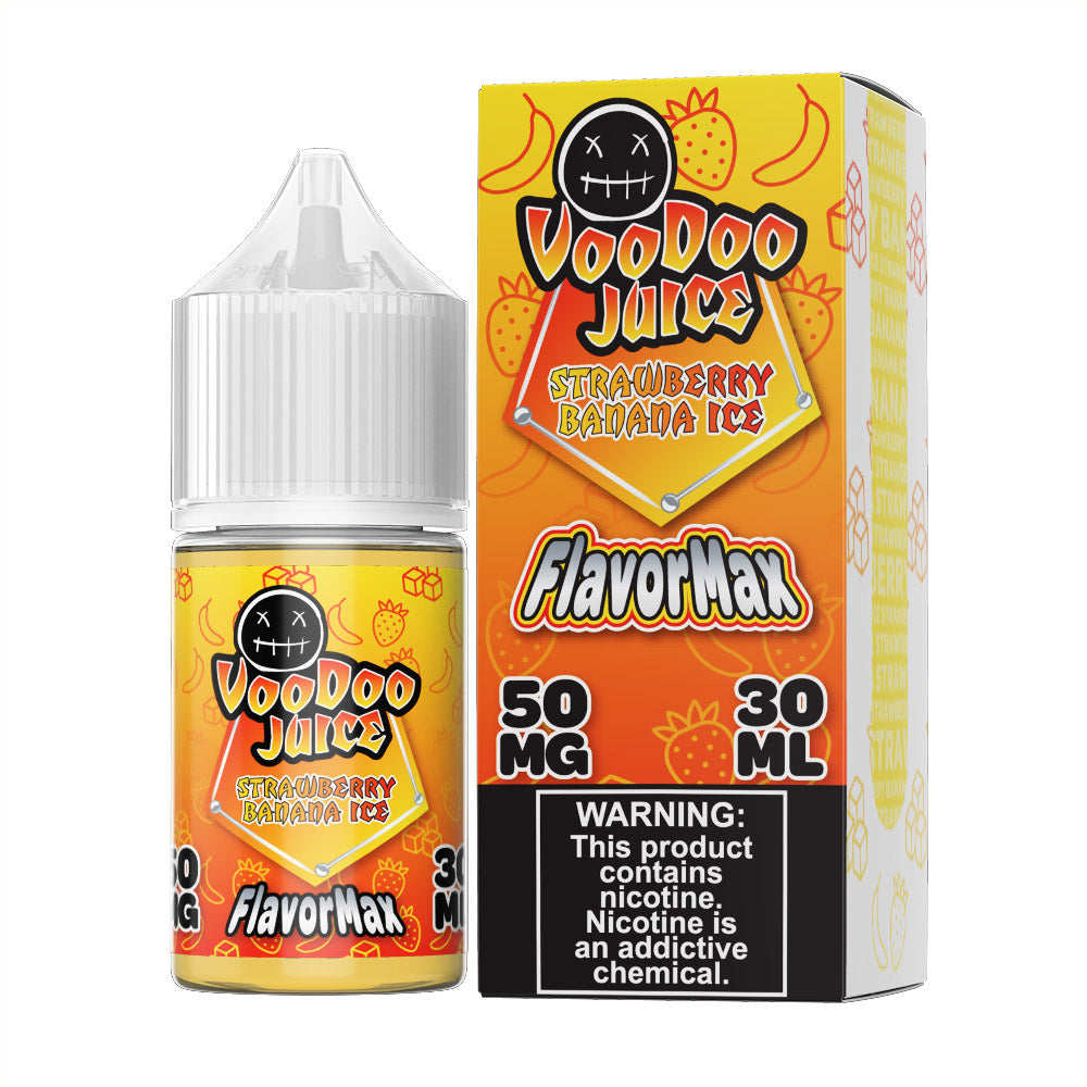 VVoodoo Juice FlavorMax Salt Series E-Liquid | 30mL | 50mg | Strawberry Banana Ice with packaging
