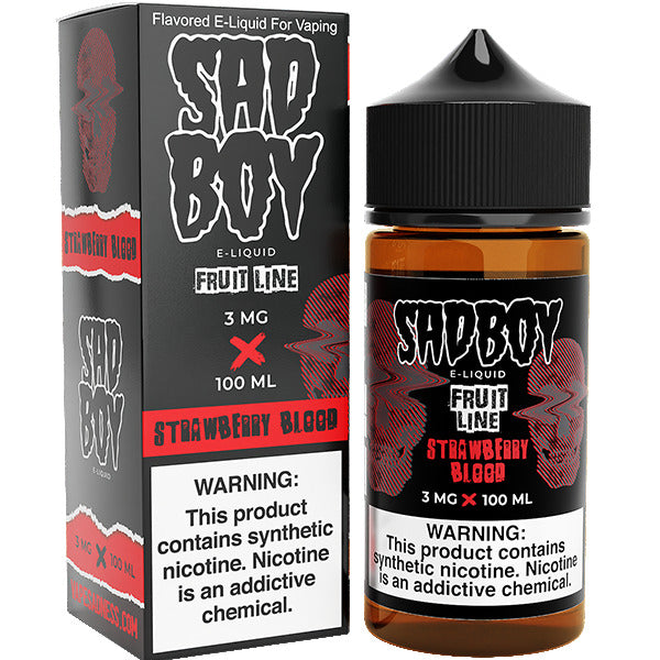 Sadboy Series E-Liquid | 3mg | 100ml | Strawberry Blood with Packaging