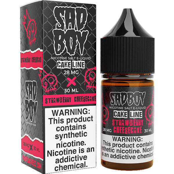 Sadboy Salt Series E-Liquid | 30mL (Salt Nic) | 28mg | Strawberry Cheesecake with packaging