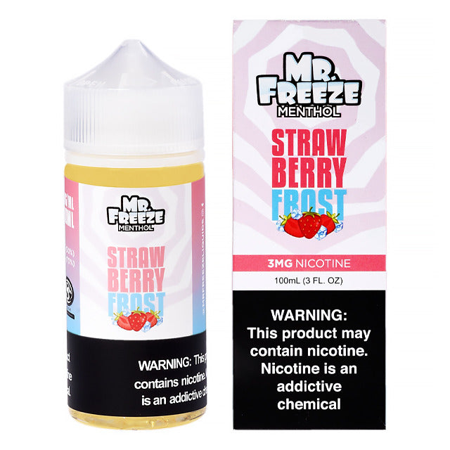 Mr. Freeze TFN Series E-Liquid | 100mL | 3mg | Freebase | Strawberry Frost with packaging