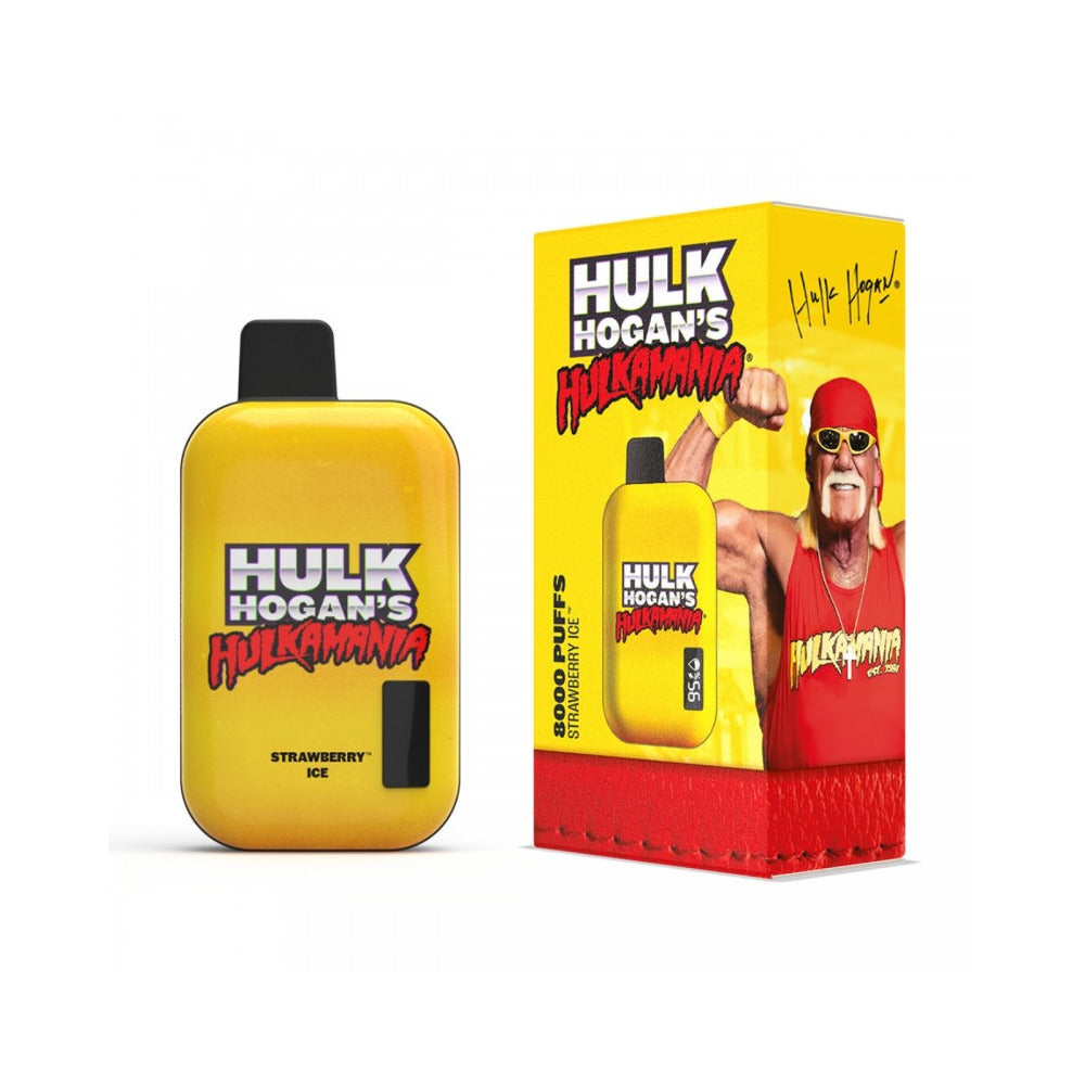 Hulk Hogan Disposables | 8000 Puffs | 18mL | 50mg | MOQ 5 | Hulkamania Strawberry Ice with Packaging