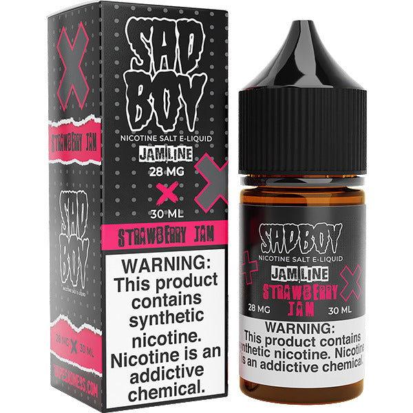 Sadboy Salt Series E-Liquid | 30mL (Salt Nic) | 28mg | Strawberry Jam with packaging