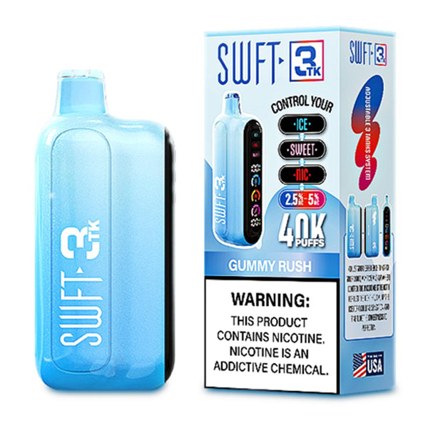 SWFT 3TK (Dispo) | 40000Puff | 24mL | Nic + Sweet + Ice Control | Gummy Rush with packaging