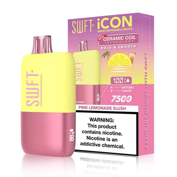 SWFT Icon Disposable | 7500 Puffs | 17mL | 50Mg | MOQ 10 | Pink Lemonade Slush with Packaging
