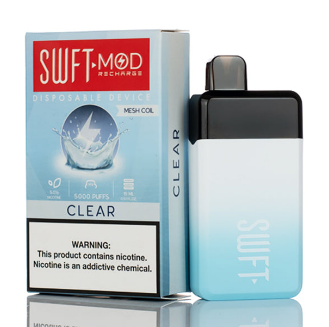 SWFT Mod Disposable | 5000 Puffs | 15mL | 50mg | MOQ 10 | Clear with Packaging
