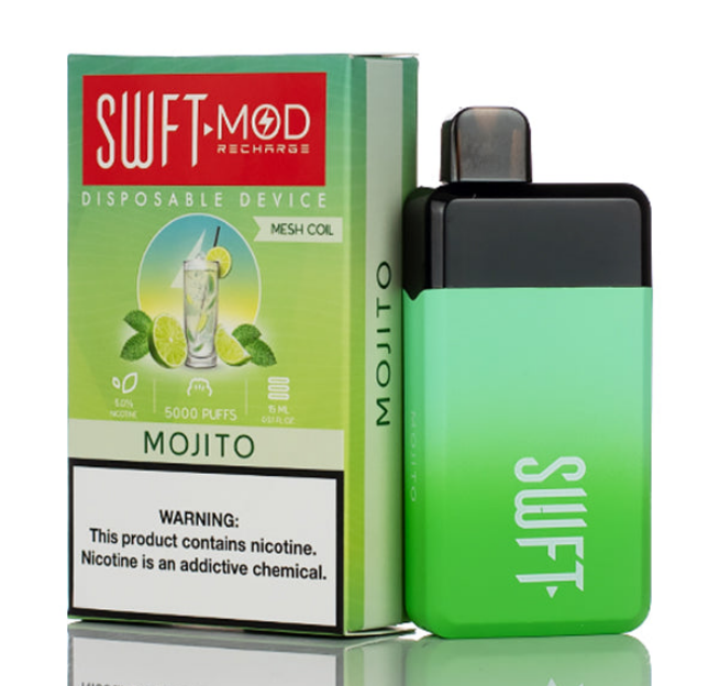 SWFT Mod Disposable | 5000 Puffs | 15mL | 50mg | MOQ 10 | Mojito with Packaging