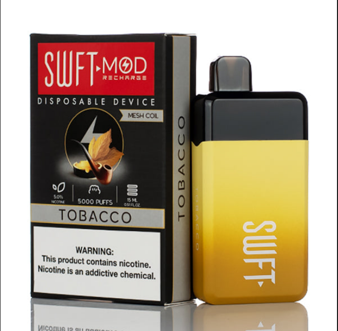 SWFT Mod Disposable | 5000 Puffs | 15mL | 50mg | MOQ 10 | Tobacco with Packaging