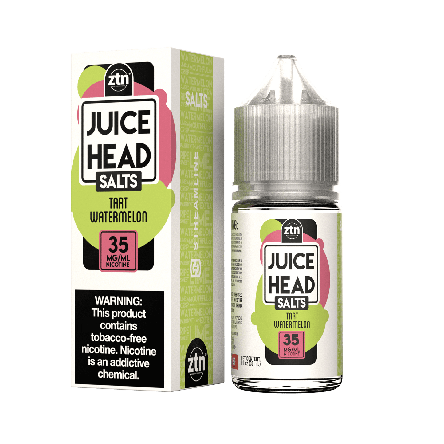 Juice Head Salt Series E-Liquid | 30mL | 35mg | Salt Nic | Tart Watermelon with packaging