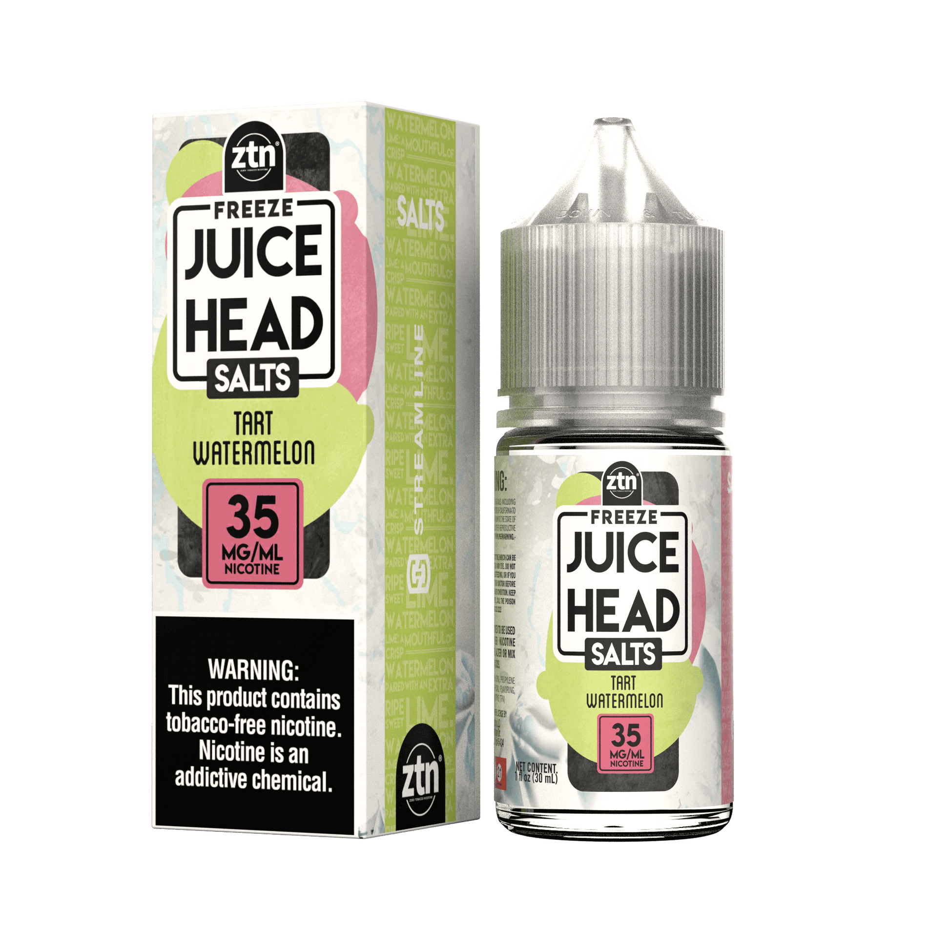 Juice Head Salt Series E-Liquid | 30mL | 35mg | Salt Nic | Tart Watermelon Freeze with packaging
