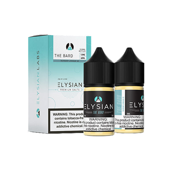 Elysian Salt Series E-Liquid | x2-30mL | (Salt Nic) | 12mg | The Bard with packaging