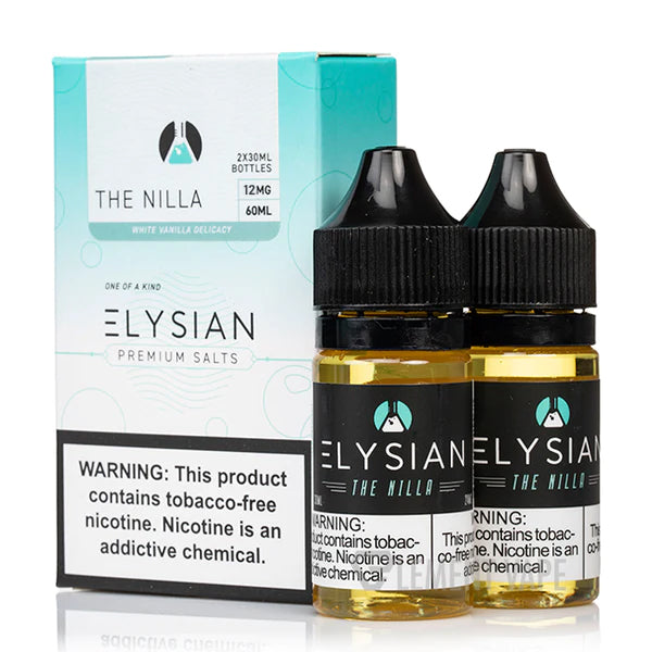 Elysian Salt Series E-Liquid | x2-30mL | (Salt Nic) | 12mg | The Nilla with packaging