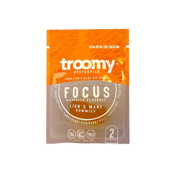 Troomy Nootropics Mushroom Gummies 800mg 2-Pack (15pc Gravity Feeder Display) | Passionfruit Tangerine