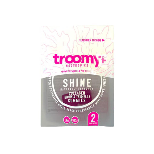 Troomy Nootropics Mushroom Gummies 800mg 2-Pack (15pc Gravity Feeder Display) | White Peach Pomegranate