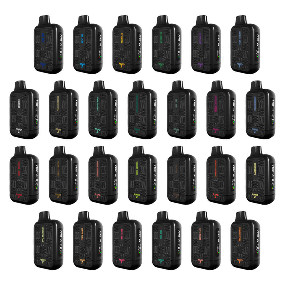 Tyson 2.0 ROUND-2 Heavy Weight Disposable | 7500 Puff | 16mL | 50mg | MOQ 10 | Group Photo