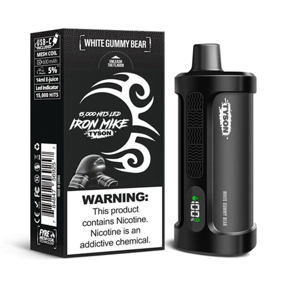 Tyson 2.0 Iron Mike Disposable 15000 Puffs 14mL 50mg MOQ 5 | White Gummy Bear with Packaging
