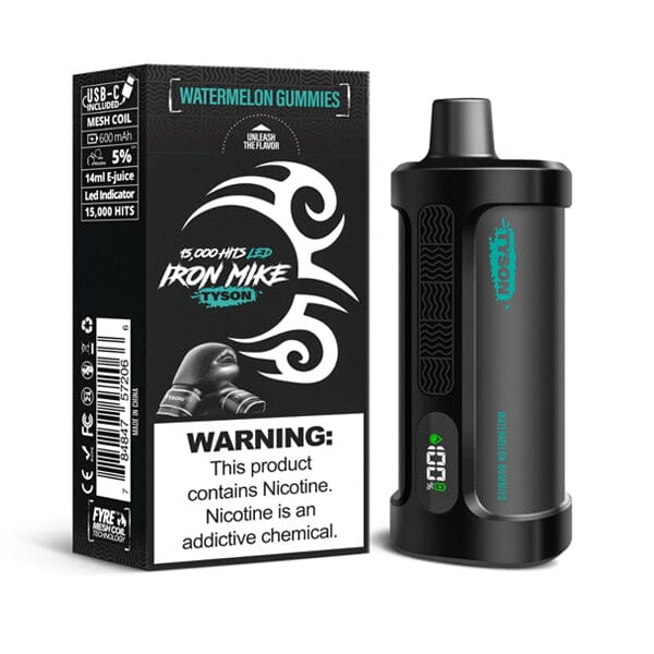 Tyson 2.0 Iron Mike Disposable 15000 Puffs 14mL 50mg MOQ 5 | Watermelon Gummies with Packaging