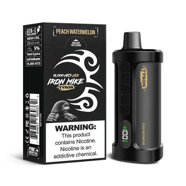 Tyson 2.0 Iron Mike Disposable 15000 Puffs 14mL 50mg MOQ 5 | Peach Watermelon with Packaging