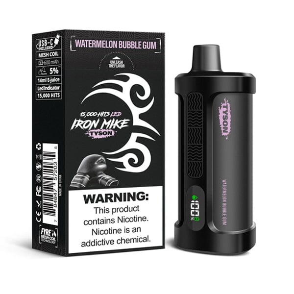 Tyson 2.0 Iron Mike Disposable 15000 Puffs 14mL 50mg MOQ 5 | Watermelon Bubblegum with Packaging