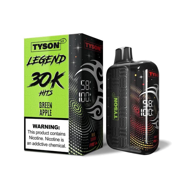 Tyson 2.0 Legend Disposable 30k Puffs 50mg (16mL) • MOQ 5 | Green Apple with Packaging