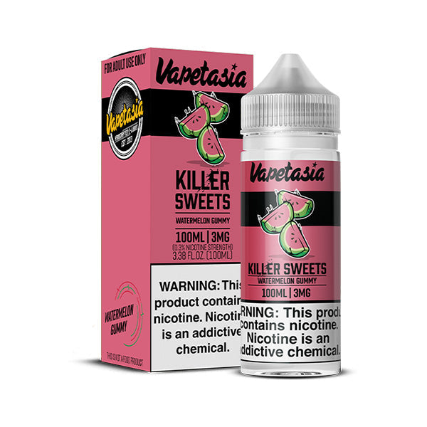 Vapetasia Series E-Liquid (Freebase) | 100mL | 3mg | Killer Sweets Watermelon Gummy with packaging