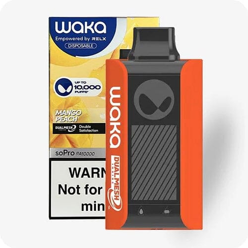 WAKA SoPro PA10000 Disposable by RELX | 10000 Puffs | 18mL | 30mg | MOQ 10 | Mango Peach with Packaging